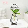 thumbnail image 3 of Pretty Comy Hydroponic Plant Vases Cute Cat Flower Pot Transparent Vase Iron Frame Glass Tabletop Plants Home Bonsai Decor Style 3, 3 of 6