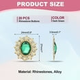 thumbnail image 2 of 20Pcs Rhinestone Buttons, Flatback Sew on Rhinestones with Metal Base Mirror Gems for Crafting Embellishments for Clothes Shoes Hats Bags, Dark Green, 2 of 6