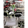 thumbnail image 4 of Outdoor Tablecloth with Umbrella Hole and Zipper, Black Geometric Round Table Cloth 54 Inch Waterproof Tablecloth, Modern Sage Green White Striped Art Picnic Table Cover for Patio Camping, 4 of 7