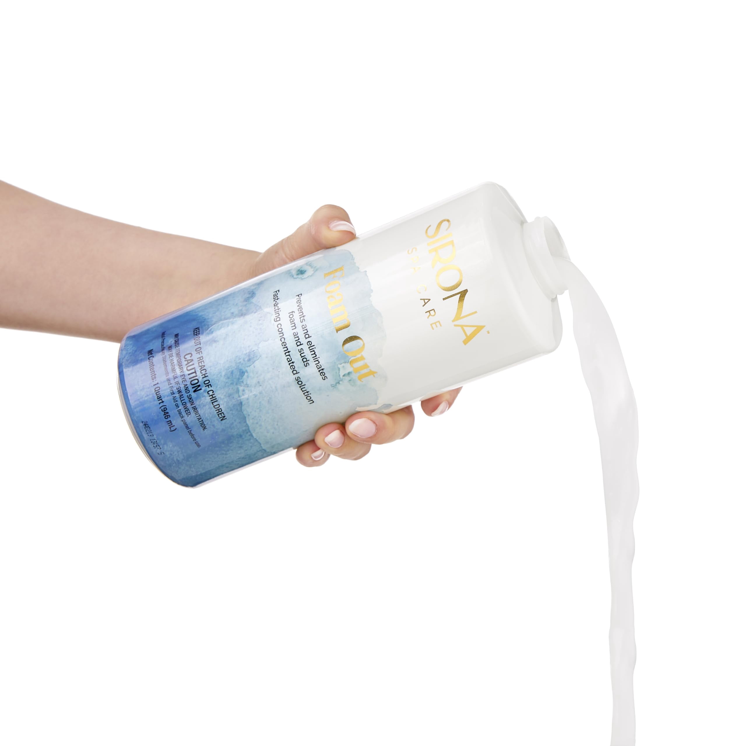 Sirona Spa Care Foam Out 82127 1Qt - Hot Tub Defoamer for Foam & Suds Control + QueBuy Pool Log Book