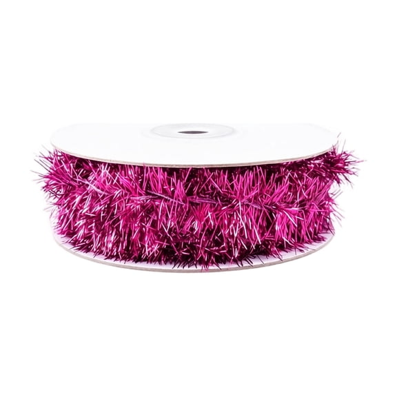 2cm Wide Wire Garland Flexible Wire Christmas Halloween Holiday Decorative for Tree Mantel Staircase Party DIY Decoration,5m/1roll,Hot Pink