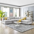 thumbnail image 1 of Modway Commix Down Filled Overstuffed Performance Velvet 5-Piece Sectional Sofa in Light Gray, 1 of 10