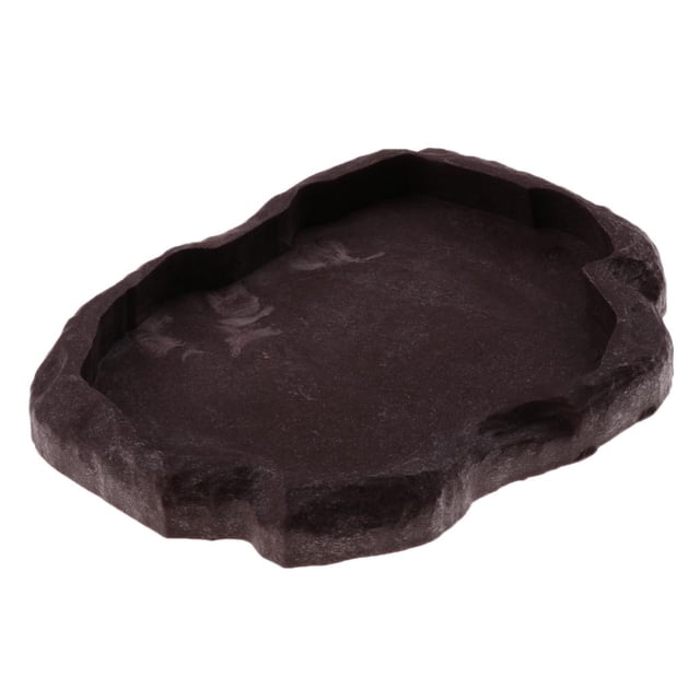 Cuenco de Agua para Mascotas Complimentos Inofensivo Sin Deformación Duradero Brown M Zulema Plato de alimentación de reptiles