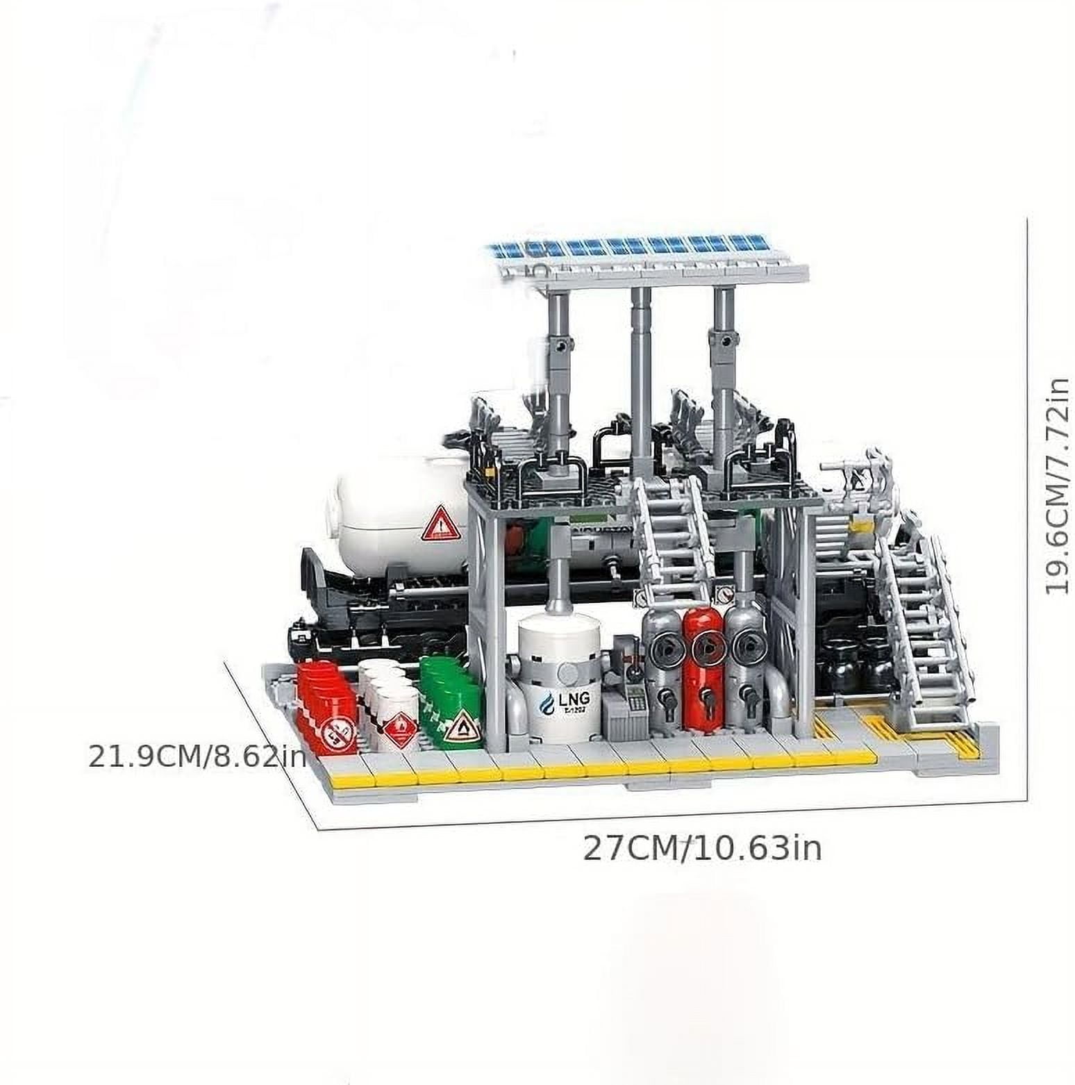 Remocguys LNG Gas Storage Plant Building Set Compatible with Lego Industrial Model Desktop Decor for Adult 704pcs