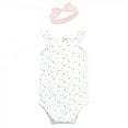 thumbnail image 4 of Hudson Baby Infant Girl Sleeveless Bodysuit and Headband Set, Sweetest Cupcake, 9-12 Months, 4 of 5