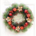 thumbnail image 1 of Decoraciones de corona navideña Corona navideña para puerta de entrada de 14 pulgadas con letrero de Feliz Navidad Corona navideña para puerta con caja Decoraciones navideñas para interiores y, 1 of 7