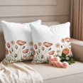 thumbnail image 2 of Pink Orange Pumpkin Fall Outdoor Waterproof Pillow Covers, Flower Thanksgiving Botanical Decorative Square Throw Pillowcase Sofa Cushion Sham for Patio/Couch/Chair, 16"x16" 2 Pack, 2 of 8