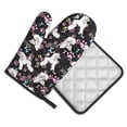 thumbnail image 2 of Xecao Cute Poodle Dog Pattern Oven Mitts and Pot Holders Sets Heat Resistant Silicone Oven Mittens Extra Thicken Long Kitchen Cotton Oven Glove for Cooking, 2 of 7