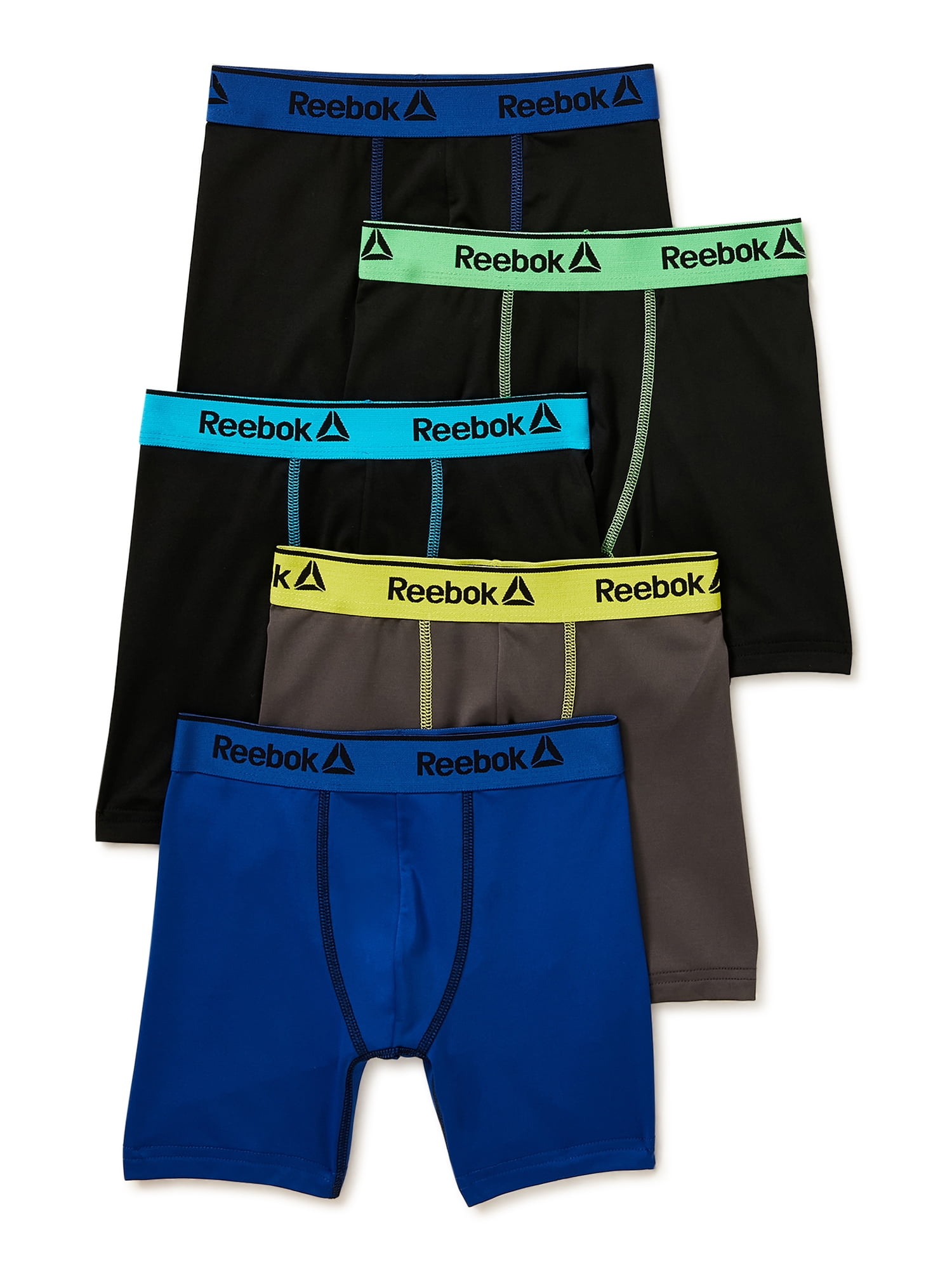 Pack of 6 Reebok Boys Performance Quick Dry Compression Long Boxer Brief 