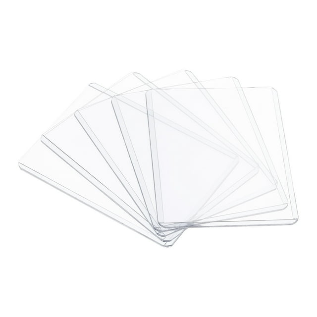 Unique Bargains Trading Card Sleeves PVC Clear Hard Waterproof Playing Cards Holder Clear 15 Pack