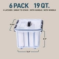 thumbnail image 2 of Stackable Storage Boxes - Clear Plastic, Black Seal, Modular Design 19 Quarts, 2 of 10