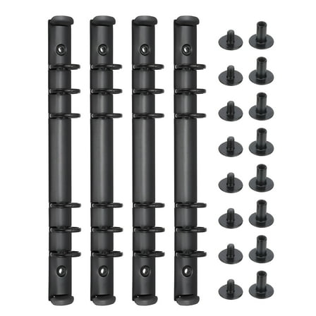 6 Holes Ring Binder, A5 Notebook 20mm Binder Mechanisms, Black, 4 Set