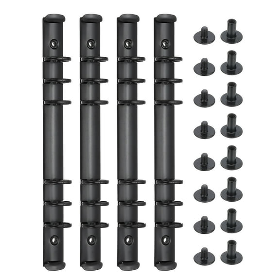 6 Holes Ring Binder, A5 Notebook 20mm Binder Mechanisms, Black, 4 Set