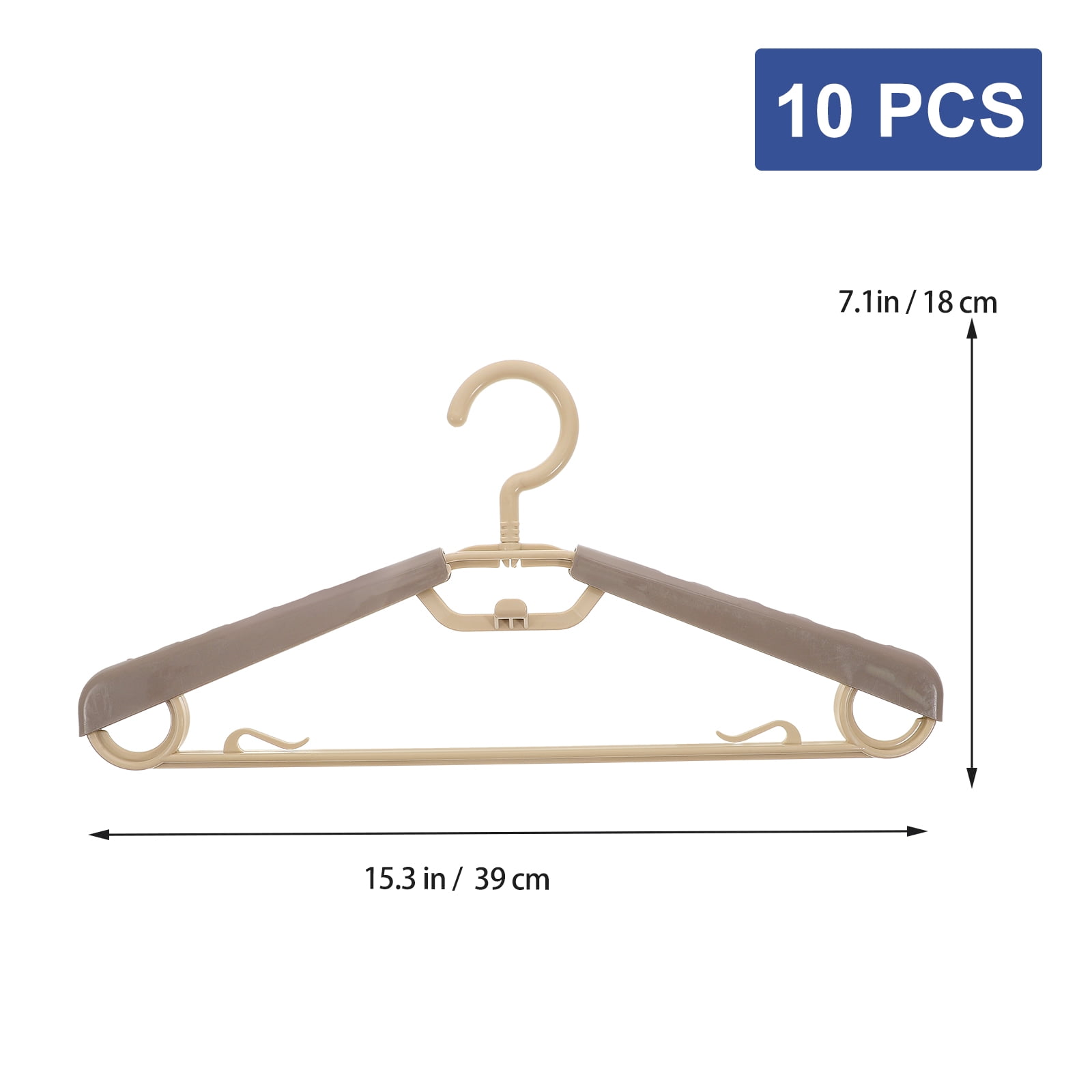 CRILSTYLEO 10Pcs Expandable Plastic Clothes Hangers Heavy Duty for Closet Space Saving and Neat Storage