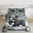 thumbnail image 2 of Homewish Kawaii Jungle Bear Bedding Comforter Set, Cute Cartoon Wildlife Twin Comforter Sets, Winter Christmas Theme Reversible Bedding Set, Lightweight Room Decor, 2 Pieces, 2 of 8