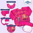 thumbnail image 3 of Abstract Kids Art Smock Apron - Red Crayon Long Sleeve Waterproof Bib for Painting, Feeding and More - 2 Pockets - Microfiber with Vinyl Lining - Extra Small, 3 of 7