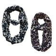 thumbnail image 6 of Women's Retro Fashion Two Tone Animal Print Infinity Loop Scarf, 6 of 9