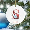 thumbnail image 4 of Cififendec Personalized Christmas Ornament, Custom Name Initial A Monogram Snowman 26 Letter 3.15" Ceramic Porcelain 2024 Christmas Ornament for Kids Boys Girls, 4 of 5
