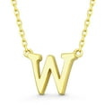 thumbnail image 2 of Small Initial Letter "W" Pendant & Chain Necklace in Solid 14k Rose, White, & Yellow Gold, 2 of 2