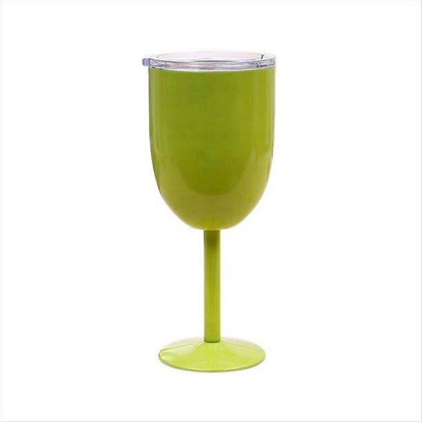 Copa de Vino Copa de Vino de Acero Inoxidable de Doble Capa Color Vaso de Gran Capacidad de Vino Resistente Verde Manzana