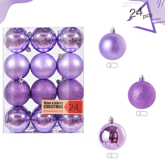 Christmas Decorative Balls Christmas Tree Hanging Christmas Ball Hanging Decorations 24PCS(Red)