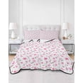thumbnail image 3 of Pink Spring Floral King Size Down Alternative Comforter, Lightweight Comforter Quilt Bedding Set with Pillow Shams Summer Botanical Elegant All Seasons Bed Comforter Duvet Insert 96"x106", 3 of 7