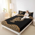 thumbnail image 3 of Erosebridal Girl Personalized Gifts Queen Sheet Sets,Cheetah Pattern Bowtie Alphabet P Bed Set For Kids 4pcs, 3 of 6