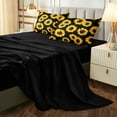 thumbnail image 4 of Black Sunflower Comforter Set King Size 8 Pieces Bed in a Bag Yellow Flower Design Bedding with 1 Comforter, 4 Pillowcase, 1 Flat Sheet, 1 Fitted Sheet, 1 Cushion Cover, 4 of 8