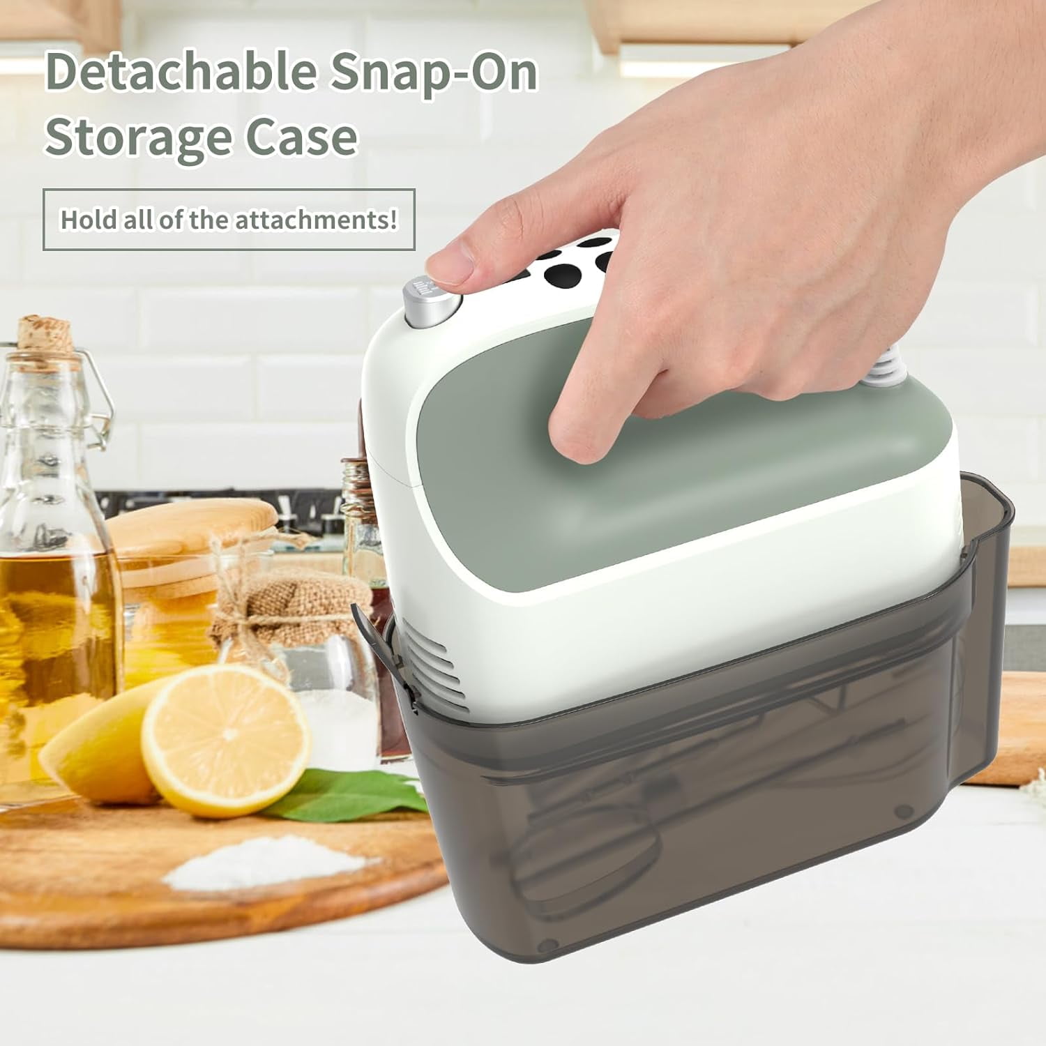 9-Speed Digital Hand Mixer Electric, 400W Powerful  Motor with Storage Case and 5 Accessories
