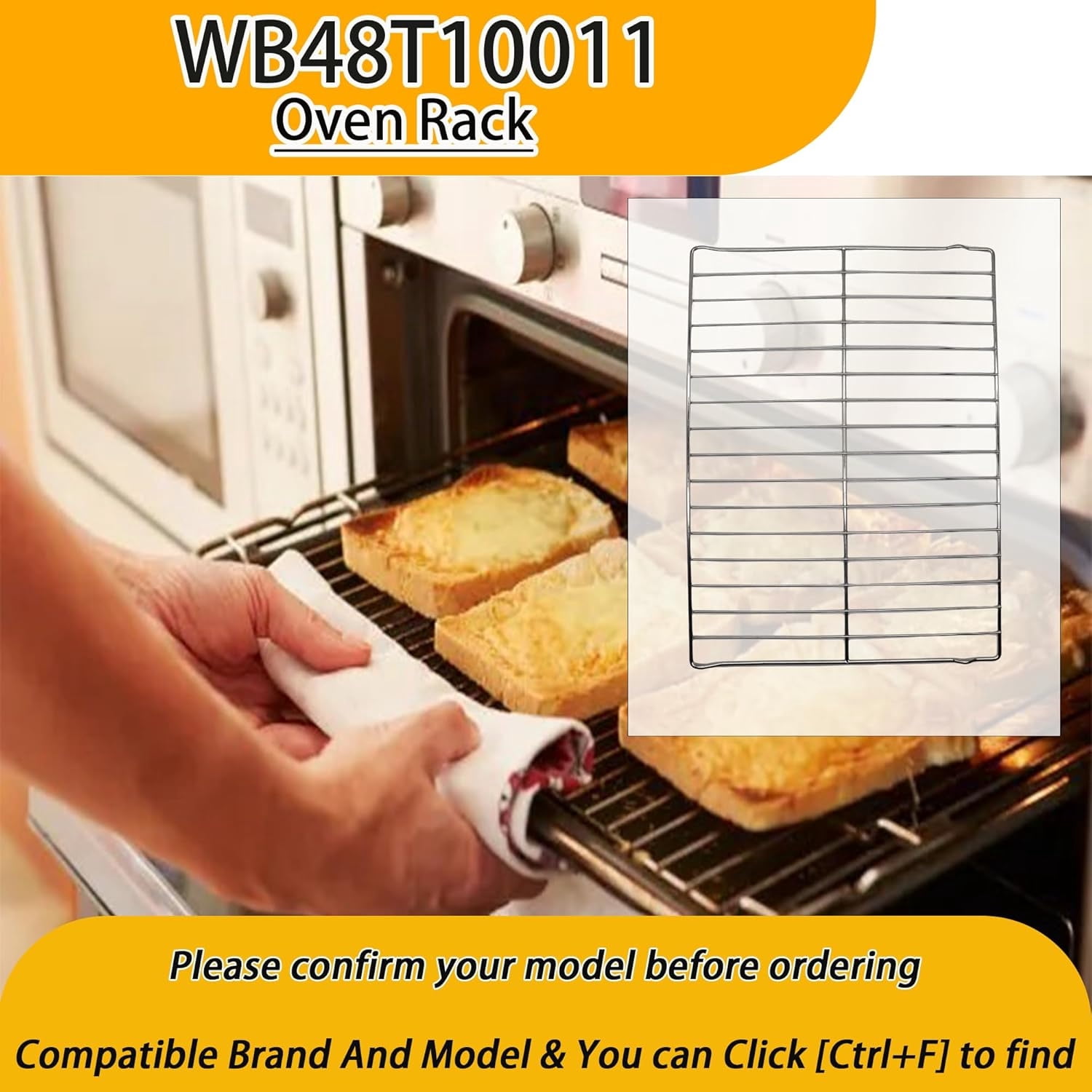 Oven Rack for Range GE, Ken-More Oven 261083, AP2031155, EAP249581, PS249581, 24" x 17.7"