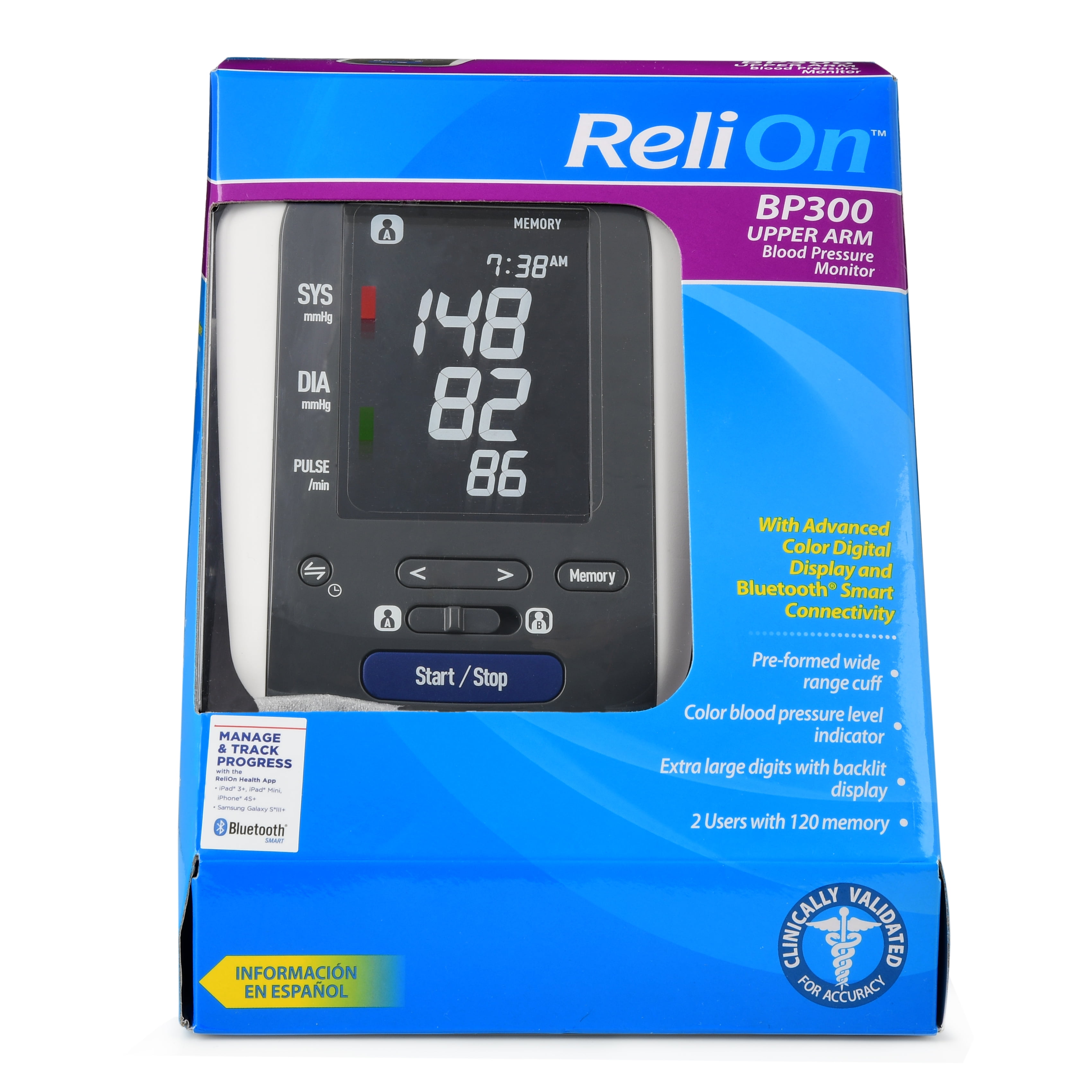 ReliOn BP100 Upper Arm Automatic Blood Pressure Monitor 