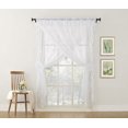 thumbnail image 2 of No. 918 Quinn Ruffled Floral Lace Sheer Rod Pocket 5-piece Curtain Set, White, 58x84, 2 of 7