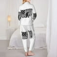 thumbnail image 3 of Pajama Sets for Women 2 Pcs, Memorial Day1 Button Down Long Sleeve Sleepwear Lounge PJ Sets, 3 of 6