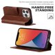 thumbnail image 4 of (Marrón) Funda protectora para iPhone 14 ProMax, Funda de TPU a prueba de golpes, Funda tipo cartera de cuero PU, Ranura para tarjeta, Cierre magnético, 4 of 5
