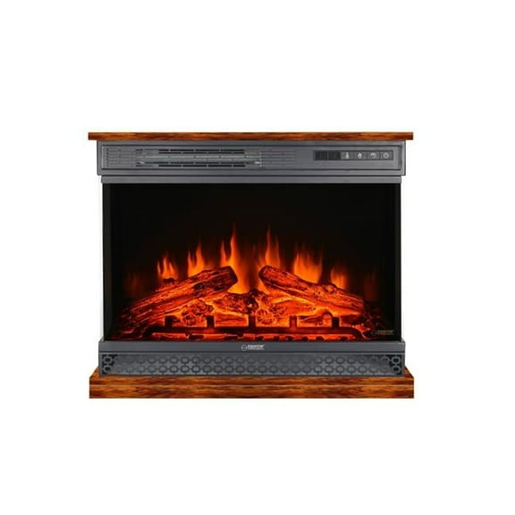 25.5  in. Portable Electric Fireplace 7 color fires in Walnut Brown w/ Remote