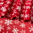 thumbnail image 4 of Christmas Throw Blanket | Red Snowflake Christmas Fleece Blanket | Soft, Plush, Warm Winter Cabin Throw, Twin 60x80 (Red/White Snowflake), 4 of 8
