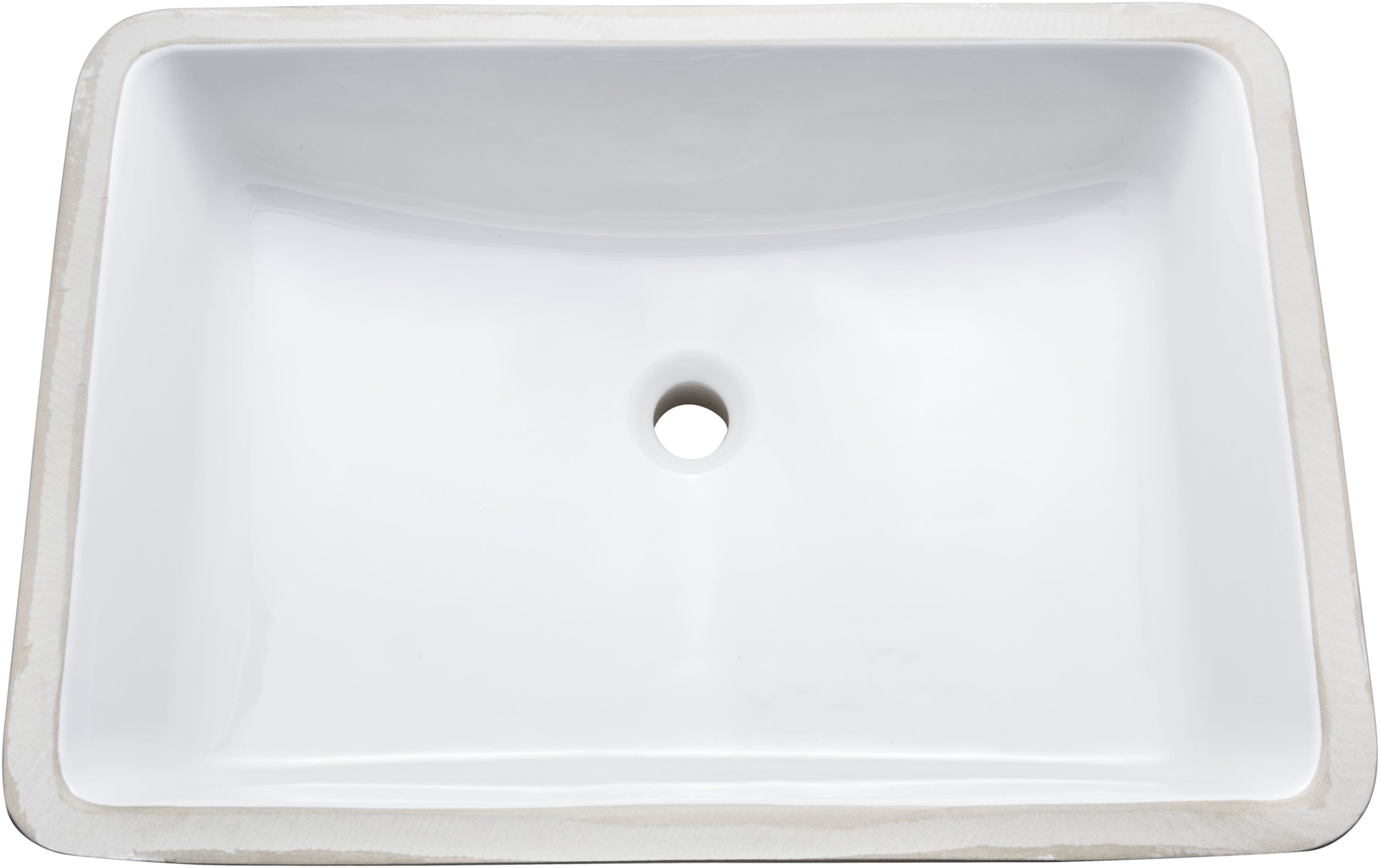 Open Box ProFlo PF2114UA Rectangular Vitreous China Undermount Bathroom Sink with Overflow