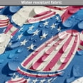 thumbnail image 5 of USA Dining Chair Pad, Traditional Easter Eggs with American Flag Pattern Motherland Print, Water Resistant Pillow with Straps for Kitchen Seats, 8 Pieces Set, Navy Blue White Red, by Ambesonne, 5 of 5