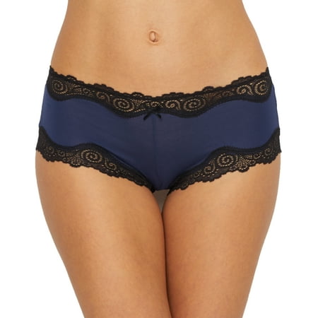 

Women s Maidenform 40837 Cheeky Scalloped Lace Hipster Panty (Navy/Black 7)