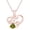 green, variant on Valentine's Day Gift Heart Shape Simulated Garnet Love Heart Pendant Necklaces In 14K Rose Gold Over Sterling Silver