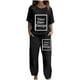 thumbnail image 3 of Conjunto de dos piezas para mujer: camiseta de manga corta con botones y pantalón largo - Poliéster y spandex, estilo informal de verano, 3 of 7