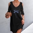 thumbnail image 1 of SMihono Summer Plus Size Dress for Women 2023 Fashion Women Casual Sexy V-Neck Print Summer Lace Short Sleeve Mini Dress, 1 of 9
