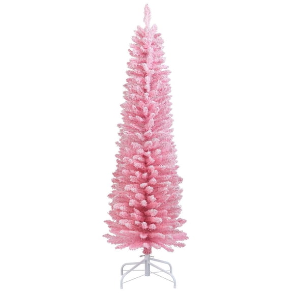 Barara King 5ft Christmas Tree with 328 Branch Tips and Folding Metal Stand, Artificial Christmas Tree for Indoor, Outdoor, Holiday Decor, Pink