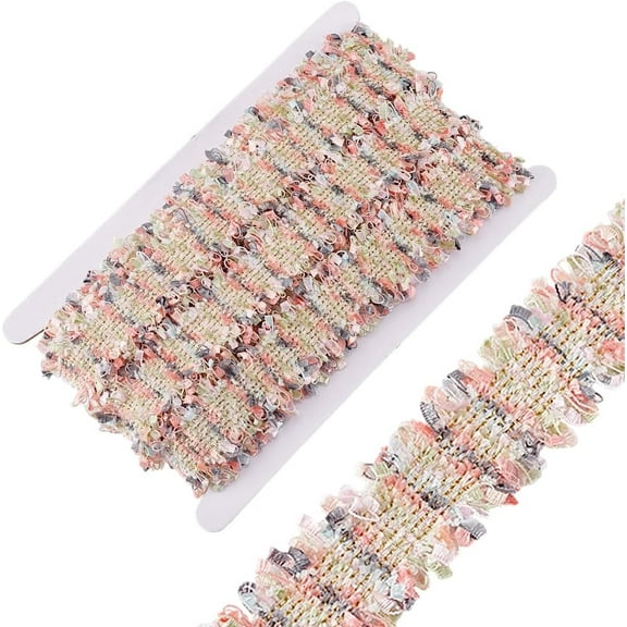 9 Yards Luxury Tweed Lace Trim Ribbon 1-1/8 Inch Wide Vintage Embroidered Lace Trim Sewing Edging Trim Garment Accessorie for Dress Clothes Sewing Craft PapayaWhip Mixed Color