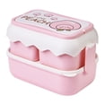 thumbnail image 2 of Bento Lunch Box, Cute Cartoon Bento Box Microwaveable Safe Lunch Box Independent Compartment Lunch Container, Plastic Lunch Bento Box Container Stackable Lunch Containers, 2 of 8