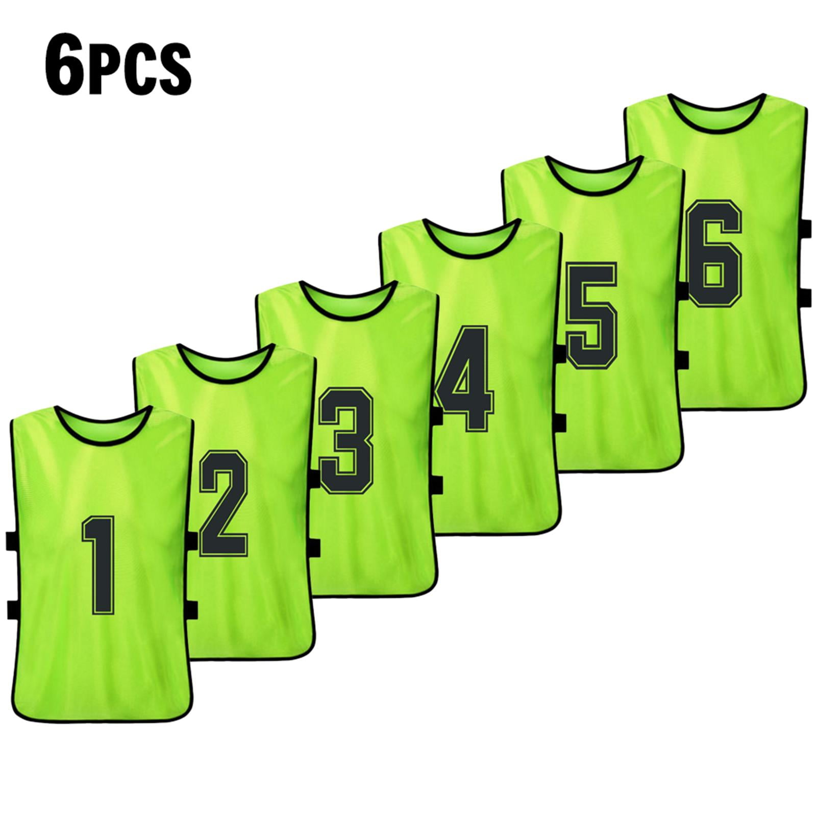 6 PCS Adults Soccer Pinnies Quick Drying Football Team Jerseys Youth