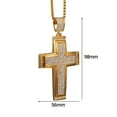 thumbnail image 2 of Hip Hop Iced Out Jesus Big Cross Pendant Necklaces Male 14K Yellow Gold Micro Pave CZ Cross Necklace For Men Jewelry, 2 of 6