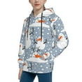 thumbnail image 2 of Haiem Happy Snowmen Snowfall Pattern Boys Hoodie, Youth Pullover Hooded Sweatshirt, Kangaroo Pocket Hoodie for Kids Girls -X-Large, 2 of 6