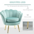 thumbnail image 5 of HOMCOM Elegant Velvet Fabric Accent Chair/Leisure Club Chair with Gold Metal Legs for Living Room, Green, 5 of 9