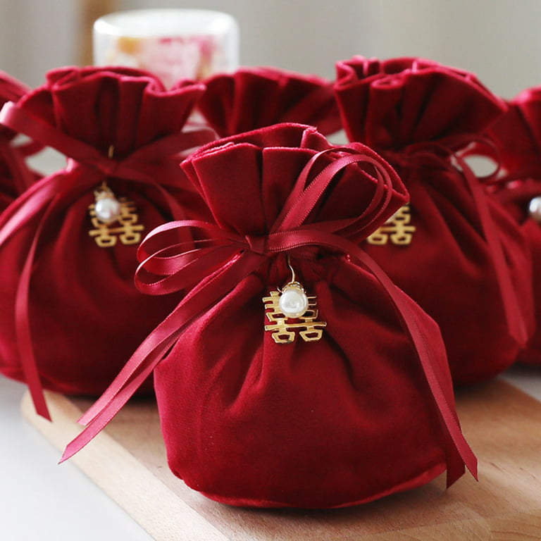 Velvet Jewelry Bags Wedding Party Decor Drawable Bags Gift